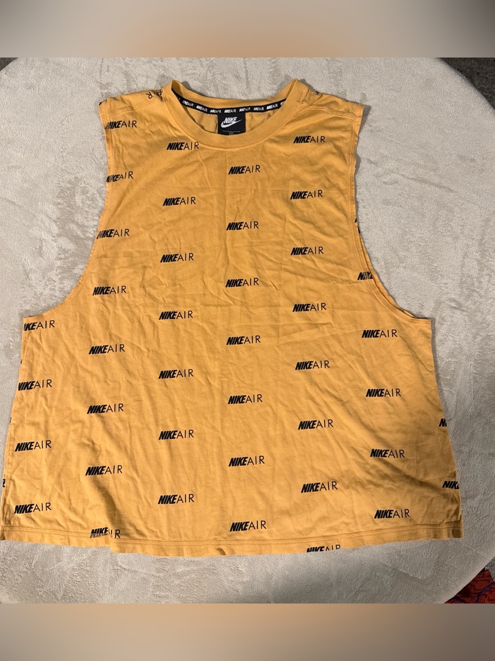 Nike Yellow Sleeveless Muscle Tank with Black Nike Air Logos